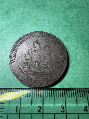 1792 yarmouth halfpenny token - 1792,