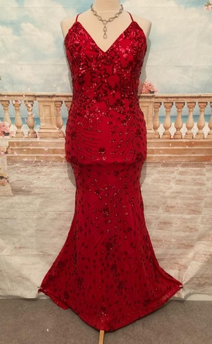 Red sequin mermaid evening - red,