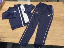 Glasgow Rangers Football Training Tracksuit Age 10-11 Yr Castore Navy Blue/White