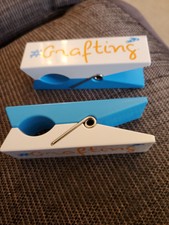 Two Large Logo  Paper Clip Holder Clothes Peg Shape 11x3x3.5cm #Grafting #Muggy