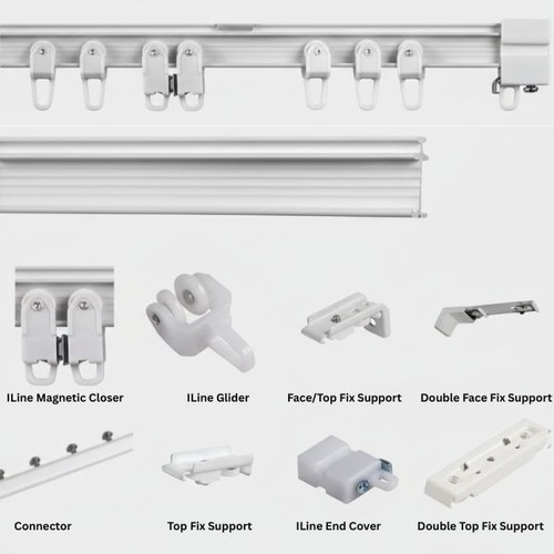 Iline aluminium curtain track - aluminium,
