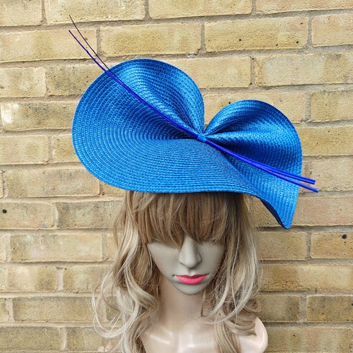 Azure blue fascinator ostrich - blue,