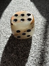 LARGE VINTAGE STONE DICE ONYX