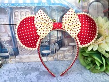 Disney Ears Headband  - Minnie Mouse Ears - Red Polka Dot Ears.