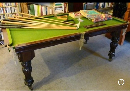 Antique pool table - table, and