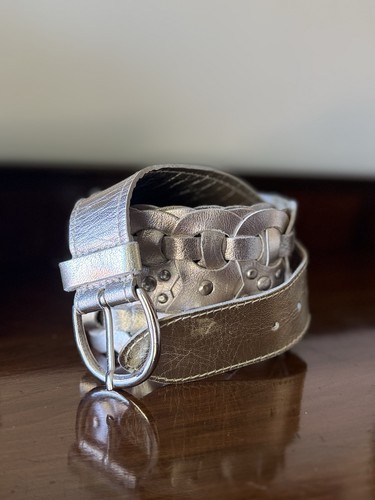 Vintage silver leather plaited - vintage,