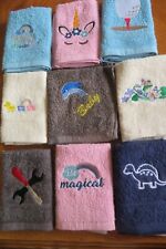 Embroidered Flannels / Face Cloths - 9 designs - Personalised optional