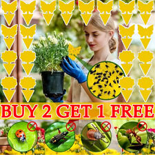 41Pcs Fly Catcher Sticky Traps Killer Paper Plant Fruit Flies Insect Yellow