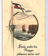 ZEPPELIN WW1 PROPAGANDA Postcard *KAISERLICHE MARINE* Dudenhofen 1916 FLAGS WZ54
