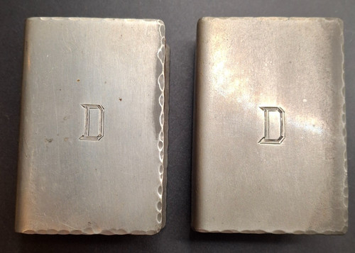Vintage silver tone - tone, monogram