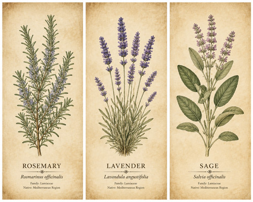 Set 3 vintage botanical - set, of