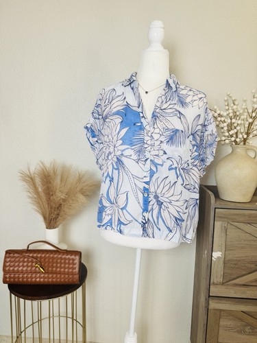 Halston blue white linen - blue,