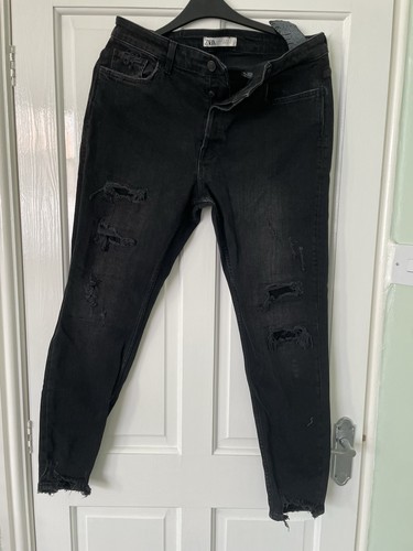 Men black ripped - zara, jeans