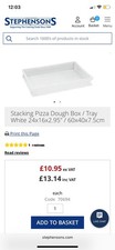 White Stacking Pizza Dough Tray 60X40X7.5CM Plastic Container Storage Box Food