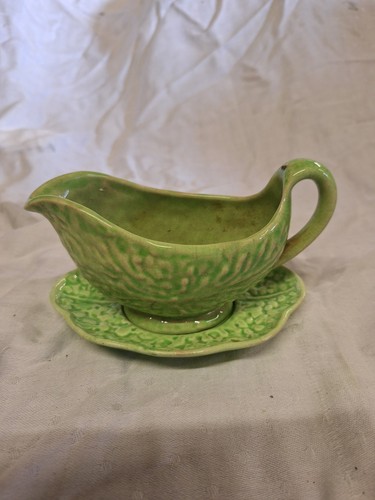 Vintage green sauce boat and - green,