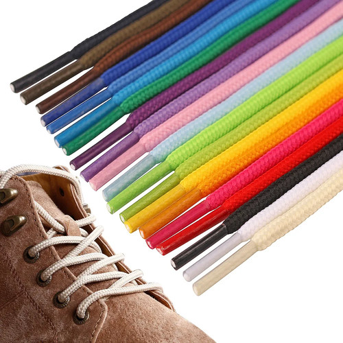 Round shoelaces white - shoelaces, black