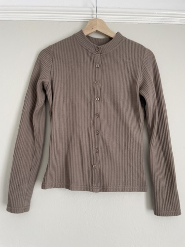 Arne waffle button cardigan - waffle,
