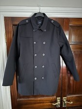 Men’s XL Car Coat By Fisk Of Oslo Black Double Breasted.