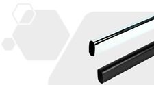 Wardrobe Rail/Rod Oval Steel - Black/Chrome, 300-2800mm,Includes ends and screws