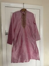 Mens Pink Long Sleeved Summer Kurta Robe For Men Kaftan For Men Size 38