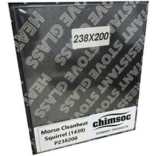 CHIMSOC Stove Glass - Morso Cleanheat Squirrel (1430) (238mm x 200mm)