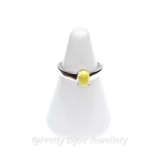 Vintage .925 Silver Ring with a Yellow Heliodor Setting (UK Size N)