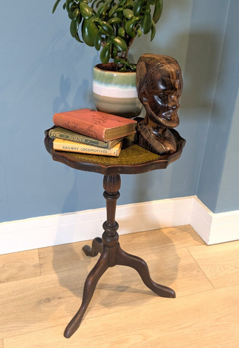 Vintage leather topped side - topped,