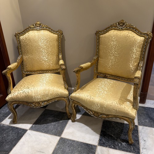 Pair louis xvi armchairs - of,