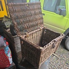 Vintage old wicker fishing - old,