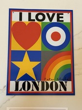 I Love London by Sir Peter Blake tin plate with COA