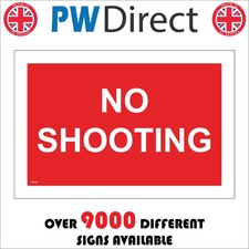 SIGN No Shooting Red White