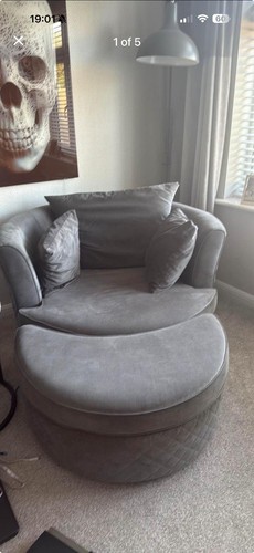Dfs grey fabric swivel - fabric,