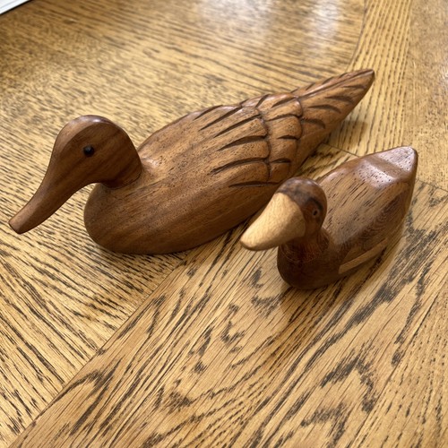 Vintage hardwood ducks - 2x,