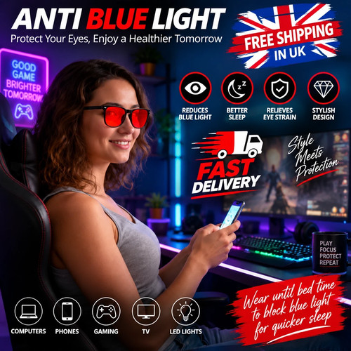 Blue light blocking glasses - blue,