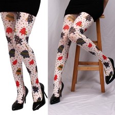 Festival Women s Opaque Silk Tights Christmas Tree Designs Pantyhose Stockings