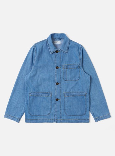 Washed indigo 8oz slub denim - washed,
