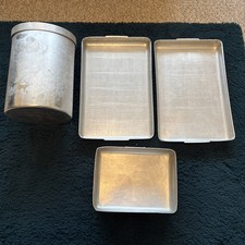 Grundy Vintage Aluminium trays and flour bin 