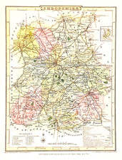 OLD ANTIQUE MAP SHROPSHIRE