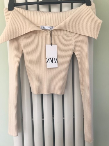 Zara women cream rib - cream, knit