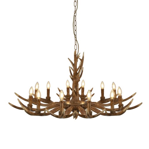 Light antler pendant brown - pendant,