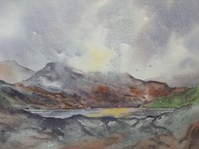 Scottish Loch Scene Landscape Watercolour Painting - Signed Original 