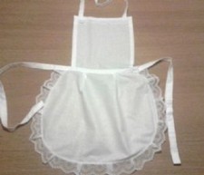 Ladies full white 50,s style apron waitress Victorian Edwardian vintage Maid 