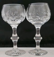 EDINBURGH CRYSTAL STAR OF EDINBURGH PATTERN  2 x HOCK WINE GLASSES
