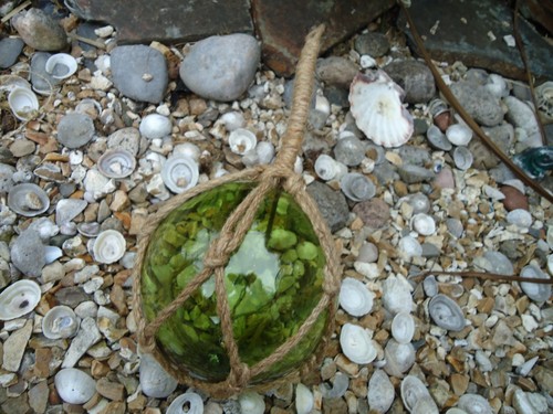 Large green glass - green, fishing