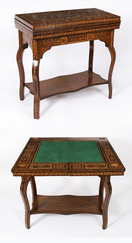 Antique levantine inlaid card - inlaid,