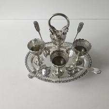 Antique Silver Plate 4 Egg Cup