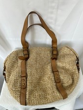 Gap Large Neutral Raffia Straw Shopper Bag, Shoulder Strap, Zip Fastening, Lined
