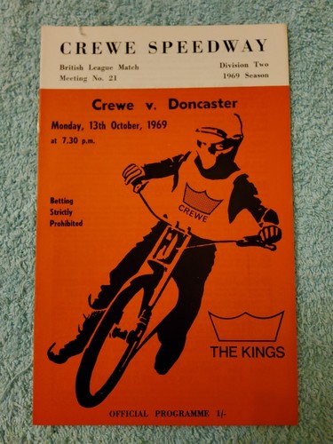 Crewe speedway prog 1969 - crewe, prog.