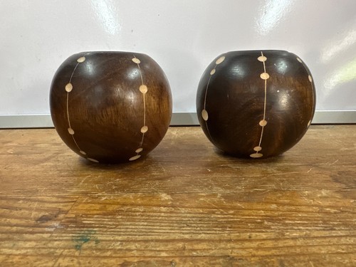 Turned polished carved wood