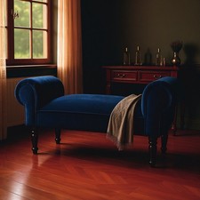 Blue velvet window - velvet, bed